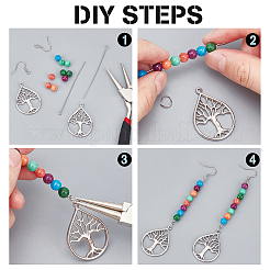 DIY Stone Tree of Life Drop Earring Making Kit&nbsp;DIY-CA0003-64