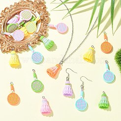 30Pcs 2 Styles Sports Opaque Resin Pendants&nbsp;RESI-CJ0005-35