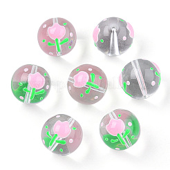 Transparent Glass with Enamel Beads&nbsp;LAMP-T011-20B