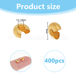 400Pcs Brass Crimp Beads Covers&nbsp;KK-DC0004-78G