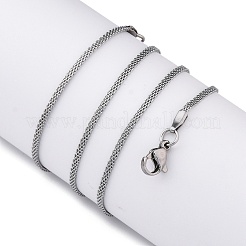 304 Stainless Steel Mesh Chain Necklaces for Women Men&nbsp;NJEW-P321-01P