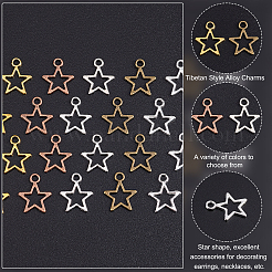250Pcs 5 Colors Tibetan Style Alloy Charms&nbsp;TIBE-PH0002-10