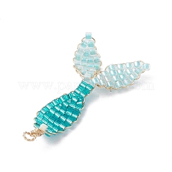 3Pcs 3 Colors Seed Beads Beaded Pendants&nbsp;PALLOY-MZ00222