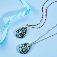 4Pcs 2 Colors Teardrop Pendant Necklaces Set&nbsp;NJEW-BC0001-04