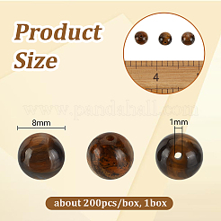 Grade AB Natural Tiger Eye Round Beads Strands&nbsp;G-OC0001-19