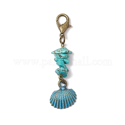 6Pcs Ocean Theme Alloy Pendant Decorations&nbsp;HJEW-JM02929