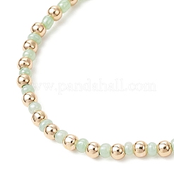 Bohemian Style Glass Seed Beaded and Brass Beaded Stretch Bracelets for Women&nbsp;BJEW-JB11801
