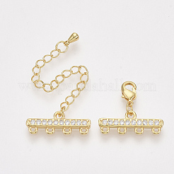 Brass Micro Pave Cubic Zirconia Chain Extender&nbsp;X-ZIRC-Q022-031G-NR