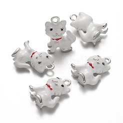Silver Color Plated Alloy Enamel Kitten Pendants&nbsp;PALLOY-N0129-32