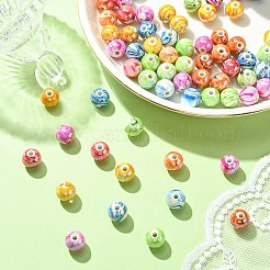 AB Color Wave Printed Acrylic Beads&nbsp;MACR-YW0002-70