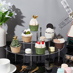 3-Tier Acrylic Semicircle Dessert Display Risers&nbsp;ODIS-WH0329-45