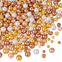 11 Strands 11 Styles Baking Paint Pearlized Glass Pearl Round Bead Strands&nbsp;HY-CW0001-04