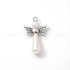 Acrylic Imitation Pearl with Alloy Pendants&nbsp;PALLOY-YW00001