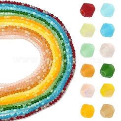 12 Strands 12 Colors Imitate Austrian Crystal Bicone Frosted Glass Beads Strands&nbsp;GLAA-F029-TM4mm