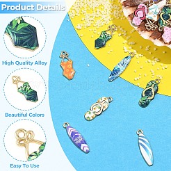 30Pcs 15 Styles Alloy Enamel Pendants&nbsp;ENAM-YW0009-08