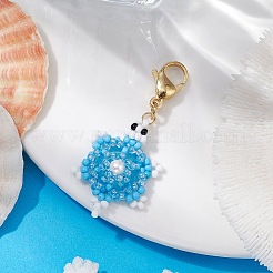 Sea Turtle Glass Seed Beads Pendant Decoration&nbsp;HJEW-MZ00124-01