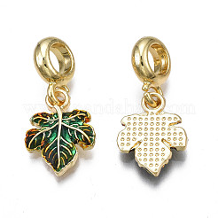 Rack Plating Alloy Enamel European Dangle Charms&nbsp;MPDL-N039-060LG