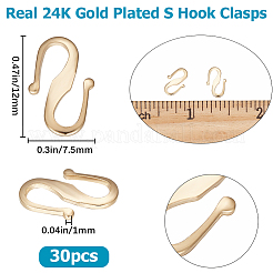 30Pcs Brass S Hook Clasps&nbsp;KK-BBC0008-69