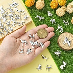 50Pcs 10 Styles Tibetan Style Alloy Dog Charms&nbsp;FIND-YW0004-83