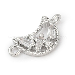 Brass Clear Cubic Zirconia Connector Charms&nbsp;LS-KK-Z094-03P-01