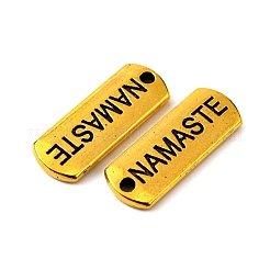 Tibetan Style Alloy Rectangle with Word Namaste Pendants&nbsp;TIBEP-Q043-067AG-RS