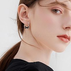 Zinc Alloy Enamel Hoop Earrings&nbsp;FS-WGF523B-01