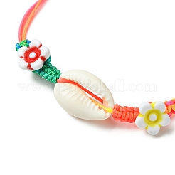 Natural Mixed Cowrie Shell Beads Braided Bead Bracelets&nbsp;BJEW-JB11786