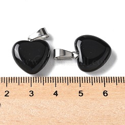 Natural Black Agate Pendants&nbsp;X-G-I311-A16-01