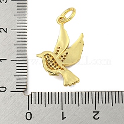Brass Micro Pave Clear Cubic Zirconia Pendants&nbsp;KK-R159-14B-G