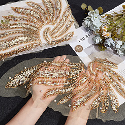 2Pcs 2 Styles Polyester Embroidery Sew on Appliques&nbsp;DIY-CY0001-02A-02
