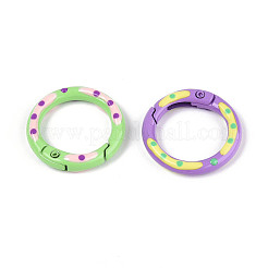 Spray Painted Alloy Spring Gate Rings&nbsp;PALLOY-T090-73