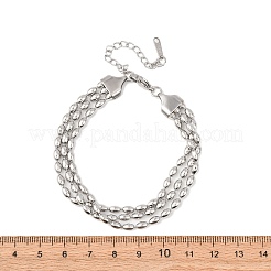 304 Stainless Steel Beads Multi-strand Bracelets&nbsp;BJEW-K287-01P
