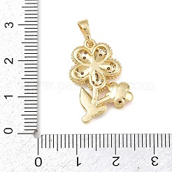 Brass Micro Pave Cubic Zirconia Pendants&nbsp;KK-H525-11G