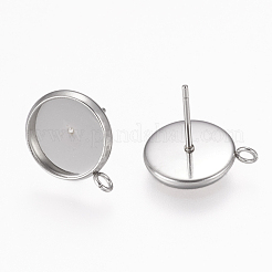 Non-Tarnish 304 Stainless Steel Stud Earring Settings&nbsp;STAS-L195-01A