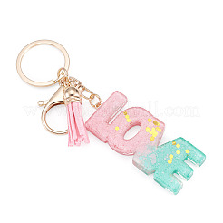 Alloy & Resin Tassel Keychainss&nbsp;AJEW-TADJ0001-20G-11