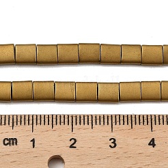 Electroplated Frosted Non-magnetic Synthetic Hematite Beads Strands&nbsp;G-G089-B01-04
