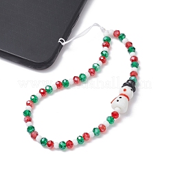 Christmas Glass Beaded Mobile Straps&nbsp;HJEW-TA00006