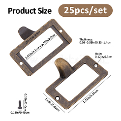 25Pcs Rectangle Zinc Alloy Label Frame Card Holder&nbsp;AJEW-FH0008-75D