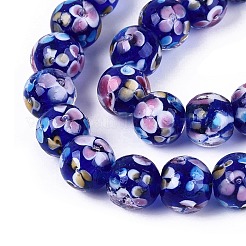 Handmade Lampwork Beads Strands&nbsp;LAMP-Q041-08B