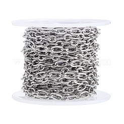 304 Stainless Steel Textured Cable Chains&nbsp;CHS-WH0020-004P