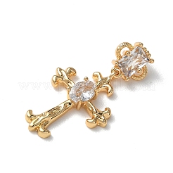 Easter Brass Micro Pave Clear Cubic Zirconia Pendants&nbsp;KK-P355-19G