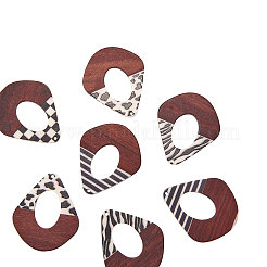 Printed Epoxy Resin & Wood Pendants&nbsp;RESI-CJ0001-11