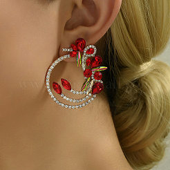 Golden Brass Micro Pave Cubic Zirconia Dangle Stud Earrings&nbsp;ZW5903-2