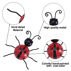 3D Iron Flower and Ladybug Big Pendants&nbsp;AJEW-CF0001-19