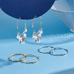 8Pcs 2 Colors 304 Stainless Steel Huggie Hoop Earring Findings&nbsp;STAS-UN0044-76
