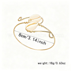 Ocean Alloy & Natural Cowrie Shell Spiral Upper Arm Cuff Bangles&nbsp;WG57DAE-01