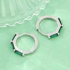 Brass Micro Pave Cubic Zirconia Hoop Earrings&nbsp;KK-CBA8324-12P-02