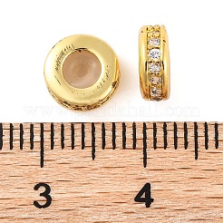 Rack Plating Brass Clear Cubic Zirconia Beads&nbsp;KK-M292-02G-01
