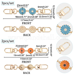 5Pcs 5 Style Alloy Enamel Link Purse Strap Extenders&nbsp;FIND-PH0006-22