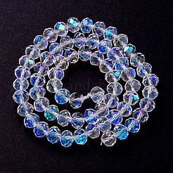 Electroplate Transparent Glass Beads Strands&nbsp;EGLA-YW0001-65B